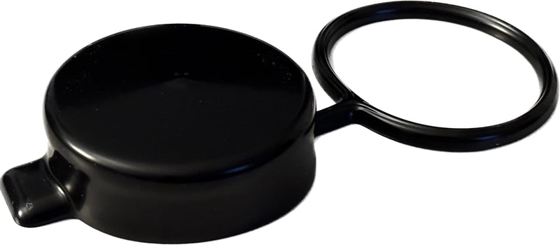 Cap & Shield Tethered 2.375inch ID, Capless Gas Cap Dirt, Water & Dust Cover and Fuel Funnel Bundle Compatible With GMC, Chevrolet, Buick & Cadillac 1 Black Tethered Cover