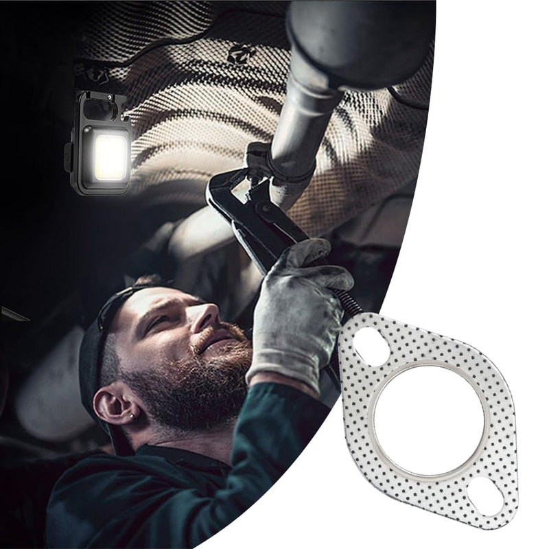 2PCS Car Exhaust Gasket,2.25" 2-Bolt Exhaust Flange Gasket Car Accessories,Professional Exhaust Manifold Gasket Made of High Temp Gasket Material (2.25 inch) 2.25inch