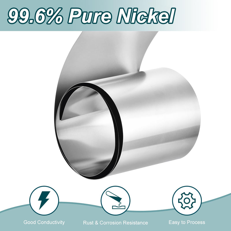 uxcell 1 Pcs Pure Nickel Sheet, 99.6% Pure Nickel Plate Nickel Strip 0.016"x3.94"x39.4"(0.4x100x1000mm) Nickel Anode for Electroplating Scientific Lab Industry DIY Craft 0.4x100x1000mm