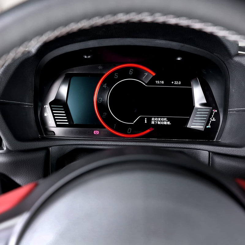 Daeiclru Dashboard Trim Ring Fit for Toyota Supra GR A90 A91 MK5 2018-2022, Interior Tachometer Decoration Ring Cover, Dashboard Gauge Meter Surrounding Ring Accessories (Red) Red