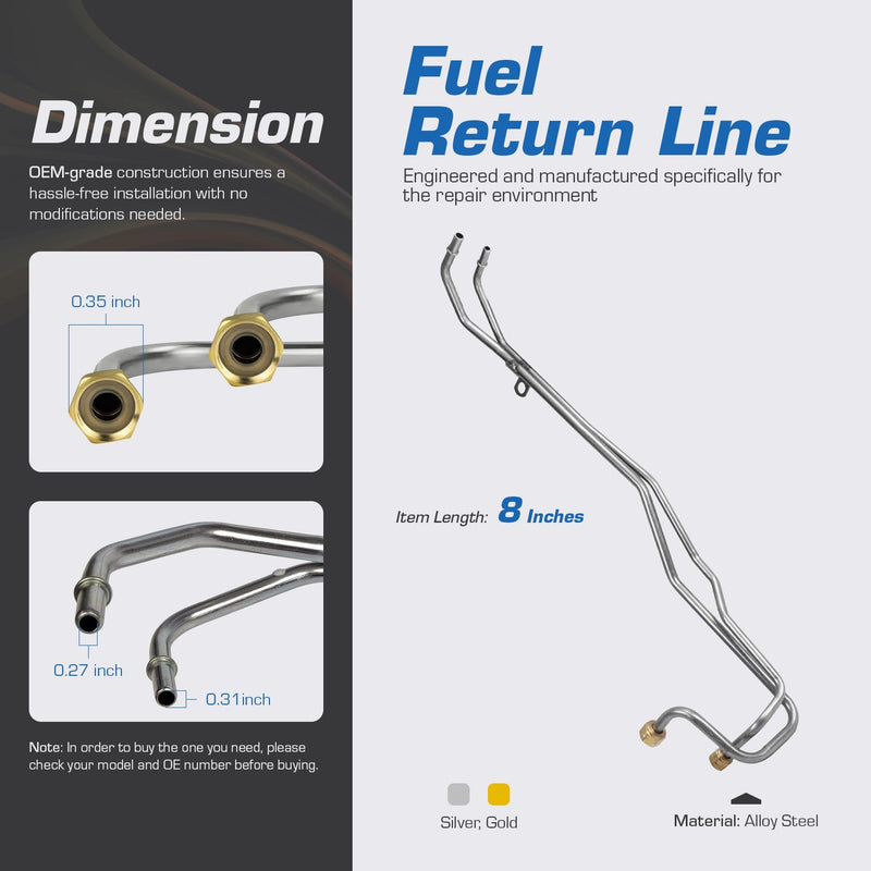 Diesel Fuel Supply & Return Line Assembly For 98-03 Ford 7.3L Replaces OE# F81Z-9J338-NA (3381-OE)