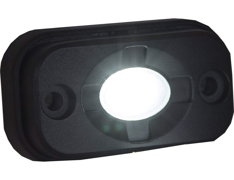 Buyers Products 1492139 Rectangular 3 Inch Wide LED Flood Light, Flat, Tubular, and Angle Rubber Mounting Bases, for Trucks, Trailers and ATVs, Light Bar, Clear