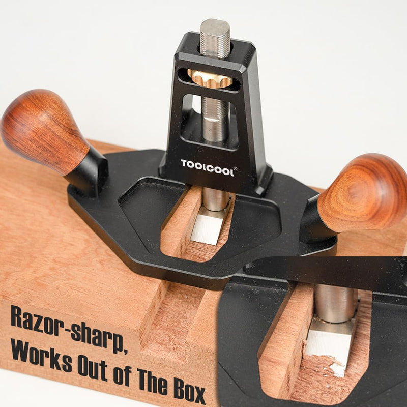 TOOLCOOL Router Plane Handheld Woodworking Tool Simple and Effective Plow Plane for Tuning Joinery Cutting Grooves Mortise (Wood Grip) Wooden Grip