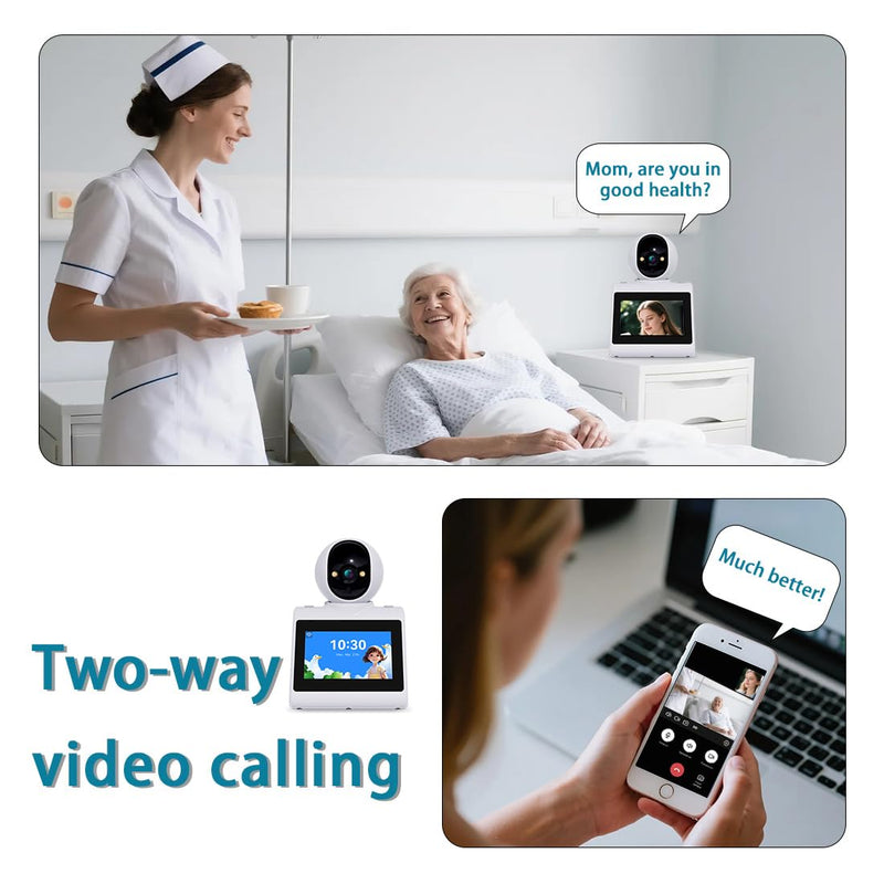 Two Way Video Camera,Indoor Home Security Cameras Baby Monitor Pet Dog Camera with Phone App,Motion for Elderly/Nanny/Pet/Dog/Baby,Audio Calling Device Pan Til,Motion Detection Button Dialing
