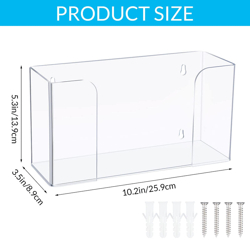 Weysat 2 Pcs Acrylic Glove Box Holder Dispenser Glove Holder for Wall Mount Acrylic Rack Wall Floating Mask Dispenser for Medical Latex Rubber Disposable Mitten Boxes(Clear,Horizontal Style) Clear Horizontal Style