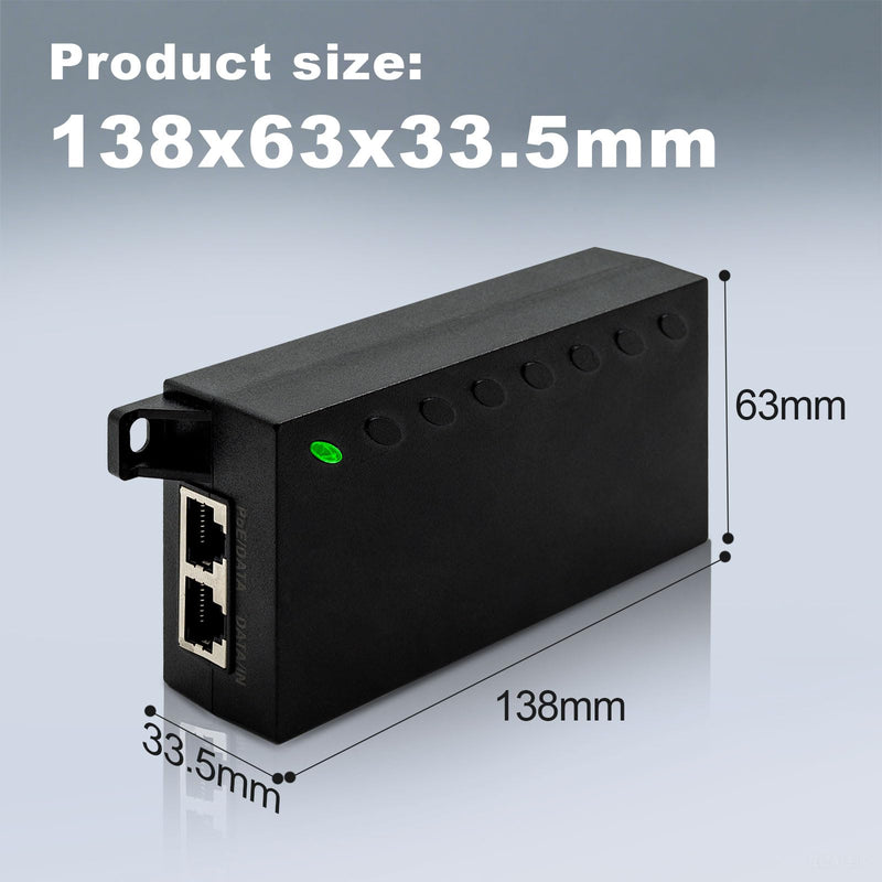 60W Gigabit PoE++ Injector - 10/100/1000Mbps, RJ-45 Shielded, IEEE 802.3af/at/bt Compliant, PoE Switch Powerline Network Adapter for High Power Ethernet Devices, Up to 100m, by ThePoEstore M921-E-60W