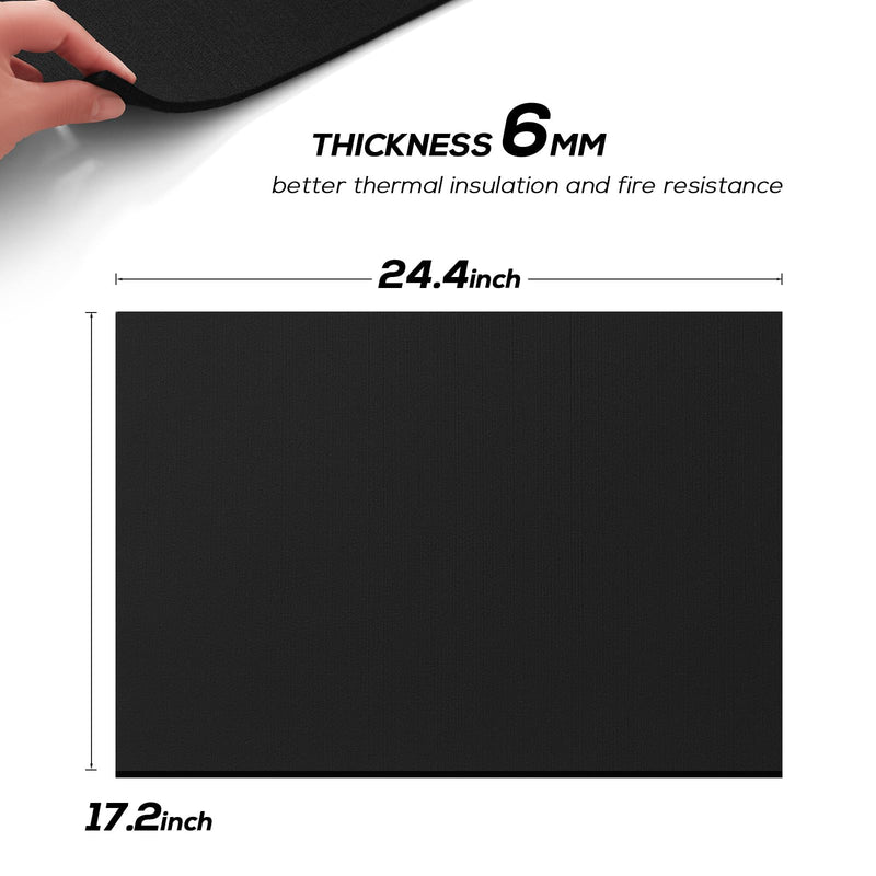 FLASLD Welding Blanket Fireproof Mat Heat Resistant Material Up To 1800°F Flame Retardant Fabric Carbon Felt for Grill Stove Pit Soldering Welders Plumbers (18×24 inch) 18×24 inch