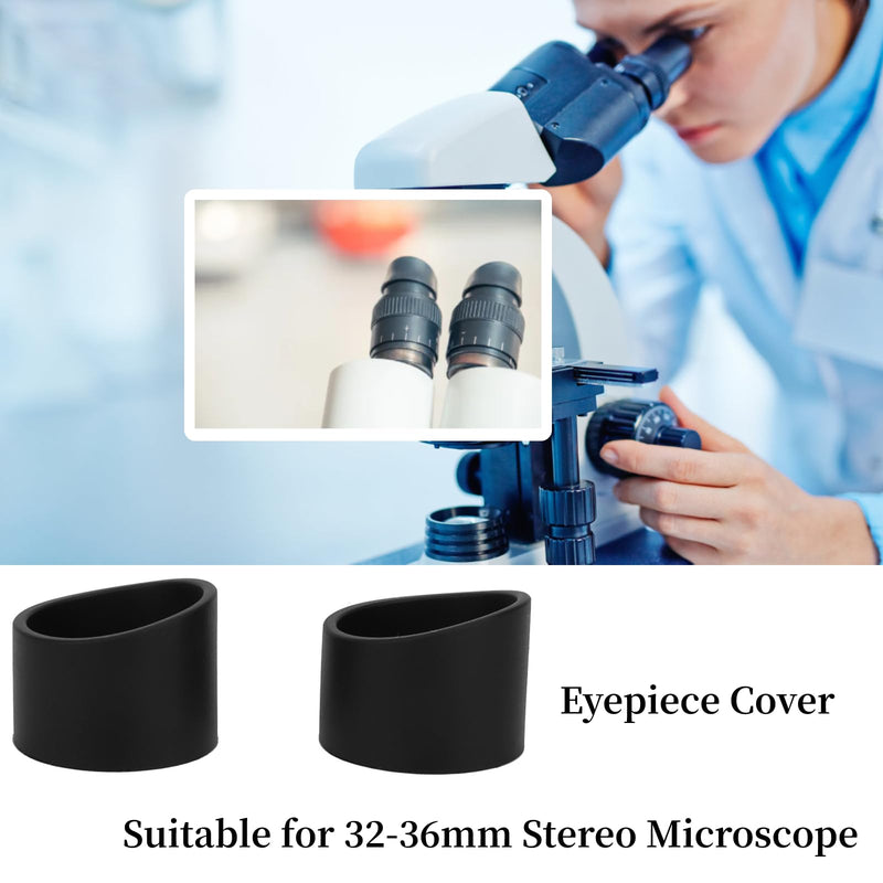 AUNMAS 2PCS Eyepiece Cover, Binocular Eye Cups Binocular Eye Cups Replacement Guard Soft Rubber 36mm Diameter Stereo Microscope Accessory for 32 36mm Stereo Microscope(Flat Angle)(KP-H1 bevel) KP-H1 bevel