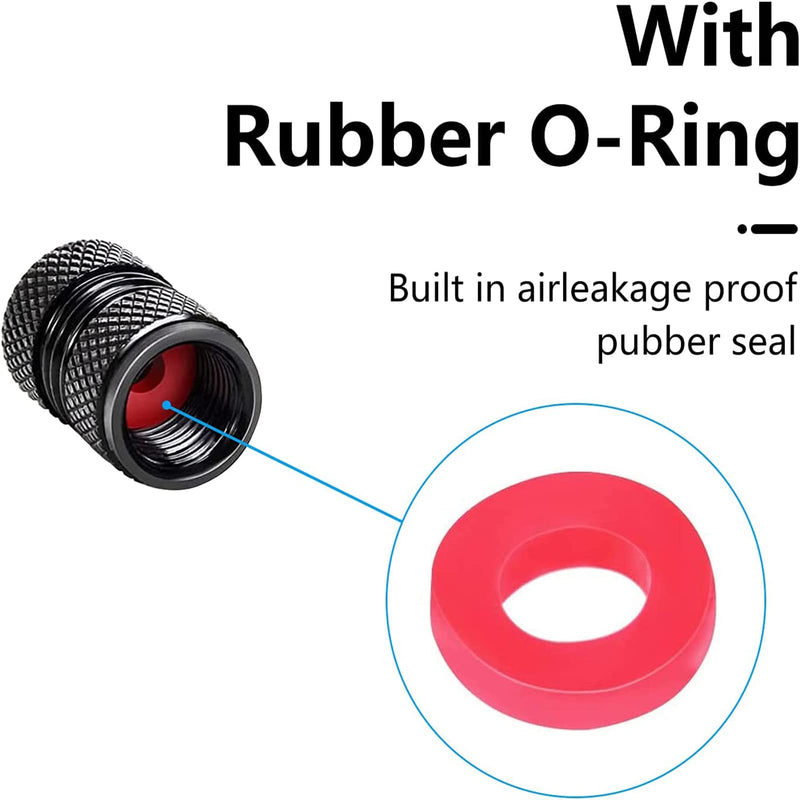 Tire Valve Stem Cap for Lexus Metal Tire Stem Cover with Belt O-Ring Air caps Sports Accessories 4 Pieces (Black) Black-04