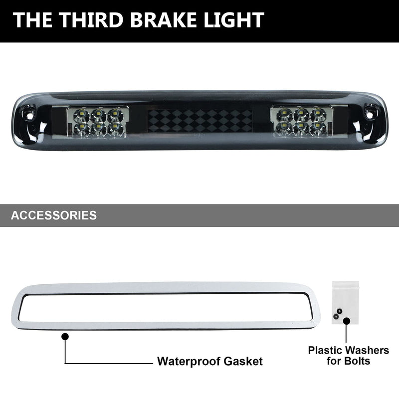 Tresound LED Third 3rd Brake Light for 1999-2007 Chevy Silverado GMC Sierra 1500 2500 3500 HD Classic, Rear Cargo Lamp High Mount Stop light