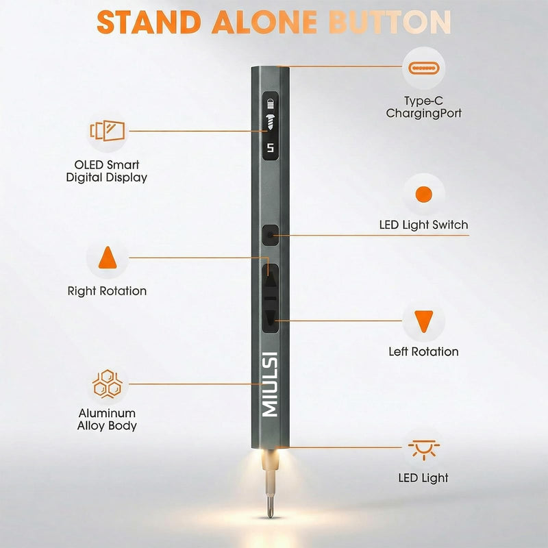 Small Electric Screwdriver Set with Case, 5 Adjustable Power Digital Torque Screwdriver, 4 LED Light, Cordless Mini Screw Driver for iPhone PC Computer Watch Laptop Repair Tool Kit
