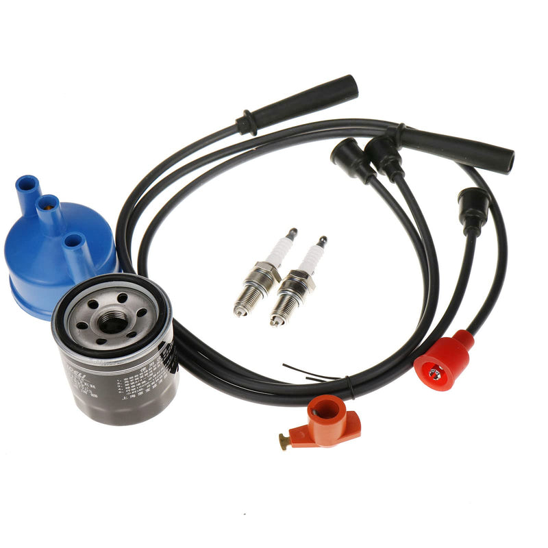 ZTUOAUMA Tune Up Kit Distributor Rotor and Cap Oil Filter Spark Plugs Compatible with Joyner 650 Road Legal Off Road Buggy 650cc Engine