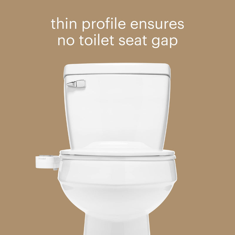Brondell FSP-250 FreshSpa Thinline Precision Essential Bidet Attachment for Toilet Seats with Adjustable Water Pressure, Side Arm Control, Thin Profile, White (Dual Nozzles) Dual Nozzle