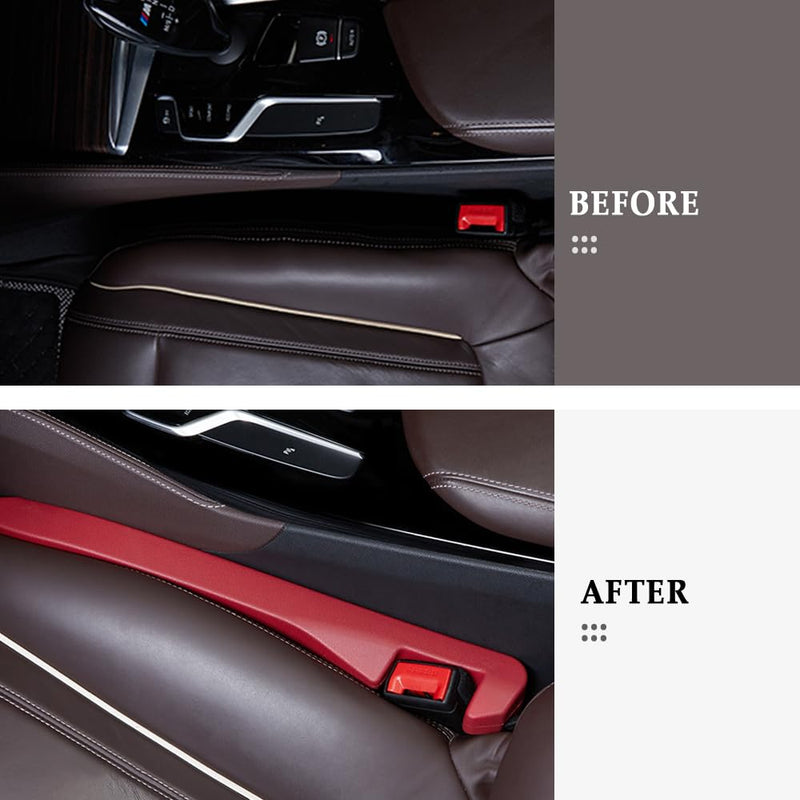 2PCS Car Seat Gap Filler,Flexible Seat Gap Organizer Between Seats for Tightly Filling Seat Gaps,Universal Car Side Seat Gap Filler Interior Car Accessories for Women & Men (Red) Red