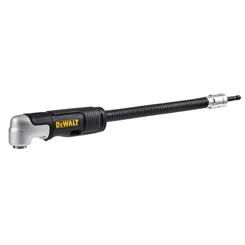 DEWALT Right Angle Drill Attachment, 12 in 90 Degree Drill Adapter, Compact 4-in-1 Modular FLEXTORQ Impact Ready Straight Flexible Shaft (DWAMRASETFT) 12-Inch