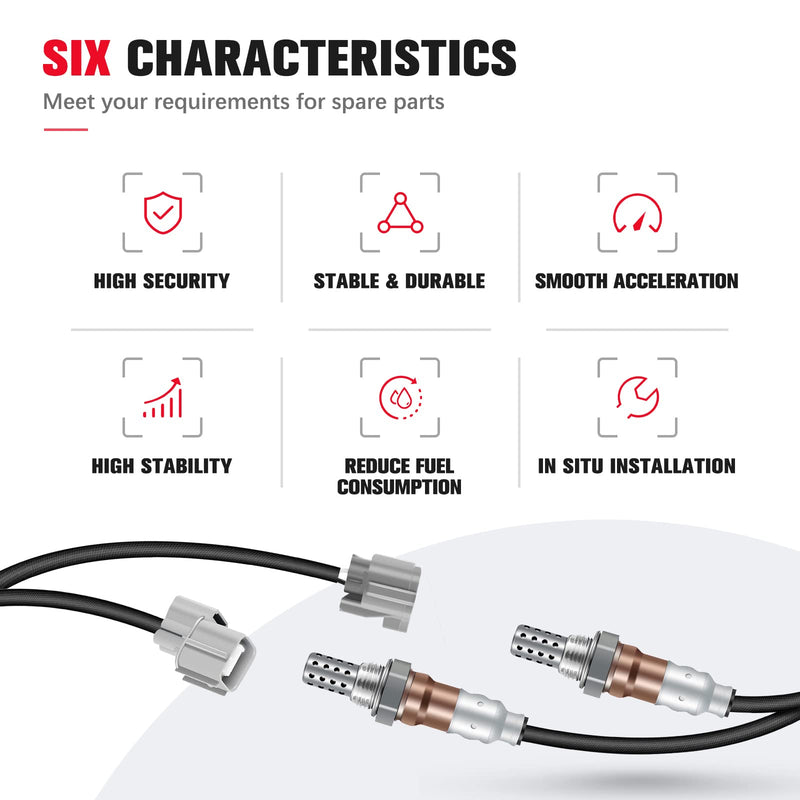 234-4099 SG1861 Oxygen Sensor fit 2001 2002 2003 2004 2005 for Honda Civic Sedan Coupe 1.7L SG336 Heated O2 Sensor 1 Sensor 2 Upstream Downstream 2PCS 234-4092 234-4123