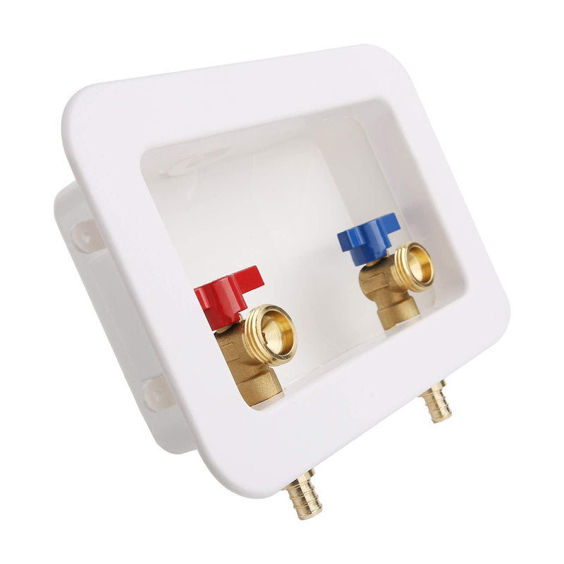 Washing Machine Outlet Box, 1/2-inch PEX,Plumbing Accessory, PEX Laundry Box… 1/4" turn hot and cold ball valve