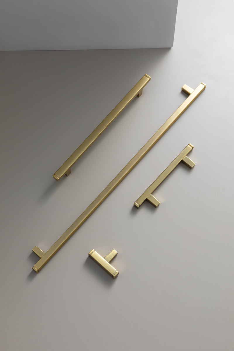 Goo-Ki 6 Pack Single Hole Cabinet Pulls Brushed Gold Zinc Alloy Kitchen Drawer Pulls Drawer Handles 1814-LSJ-DAN
