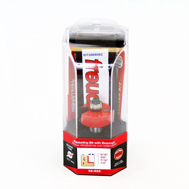 Freud 32-522: 5/16", 3/8", 7/16", 1/2" Depth Rabbeting Bit with Bearings One Size