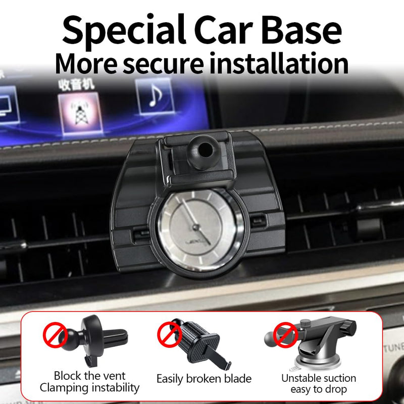 Car Magnetic Phone Mount for Lexus ES 2013 2014 2015 2016 2017 2018 ES350 ES300h Auto Interior Accessories Best Cellphone Holder Fast 15W Wireless Charger Cell Phones Charging Screen Stand