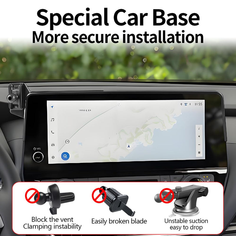 Car Magnetic Phone Mount for Toyota Grand Highlander 2024 2025 2026 and Grand Highlander Hybrid 2024-2026 Auto Accessories Best Cellphone Holder Fast 15W Wireless Charger Cell Phones Charging Stand