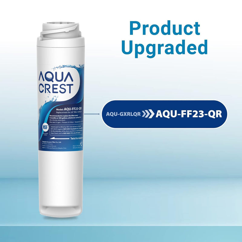 AQUA CREST GXRLQR Under Sink Water Filter, NSF/ANSI 401 Certified, Replacement for GE SmartWater Twist and Lock In-Line GXRLQR Water Filter, Reduces PFAS, PFOA/PFOS, 3 Pack