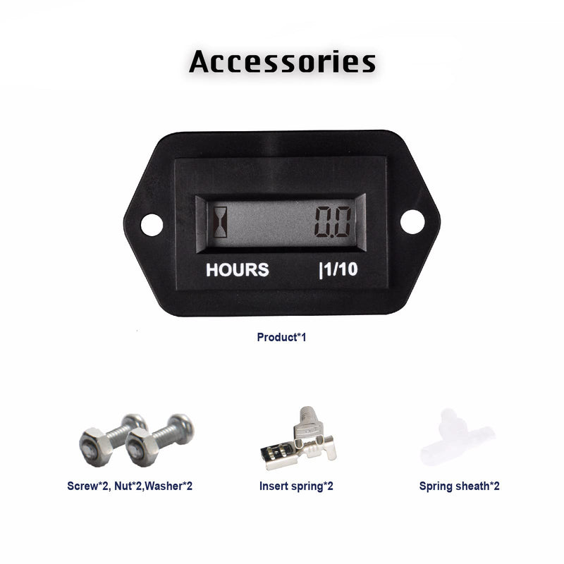Digital DC 12V 24V 36V 48V 72V 90V Hours Counter, Volt Range DC 4.5V to 90V,Total Hour Meter for Lawn Tractor Generator Go-Kart Motorbike RV Motorhome Snowmobile.(Diamond-DC) Diamond-DC