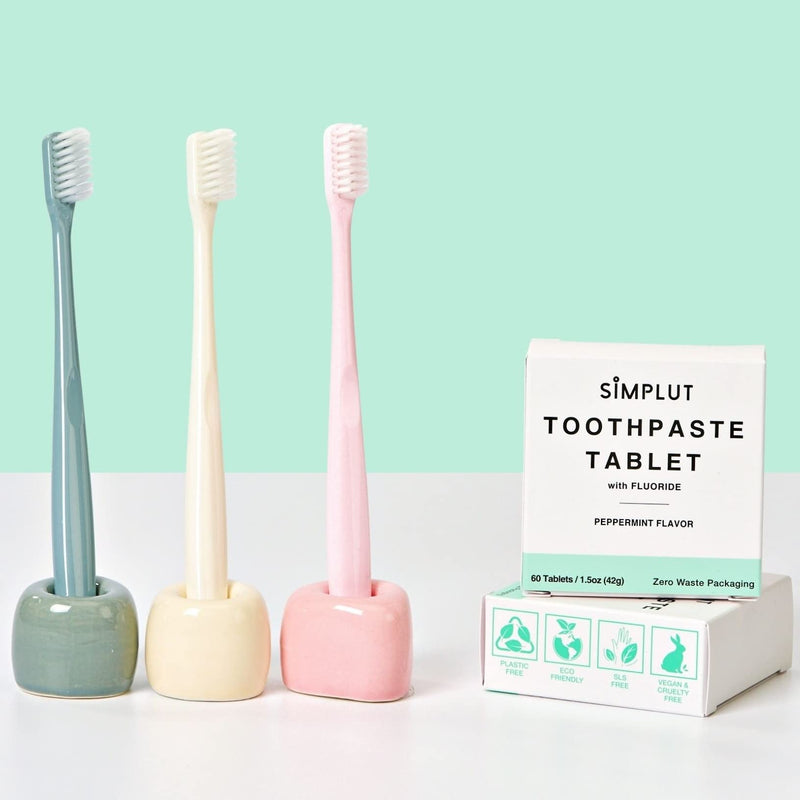 Chewable Toothpaste Tablets with Fluoride, 150 Pack - Travel Sized Oral Care, Eco Friendly Vegan Dental Tabs for Brushing - All Natural, SLS Free Ingredients for Adults - Peppermint Flavored 150 Count (Pack of 1)