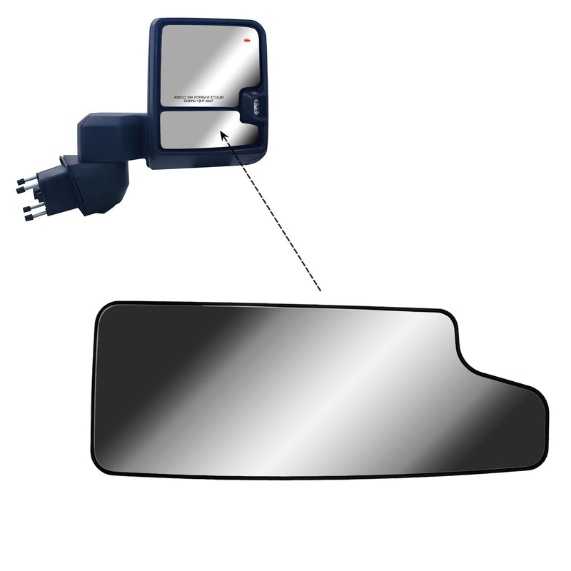 Replacement Passenger Right Side Door Towing Mirror Lower Small Glass Convex No Heated with Back Plate for Chevrolet Silverado and GMC Sierra 1500 2500 HD 3500 HD from 2019 to 2024 Small Passenger (RH) Side