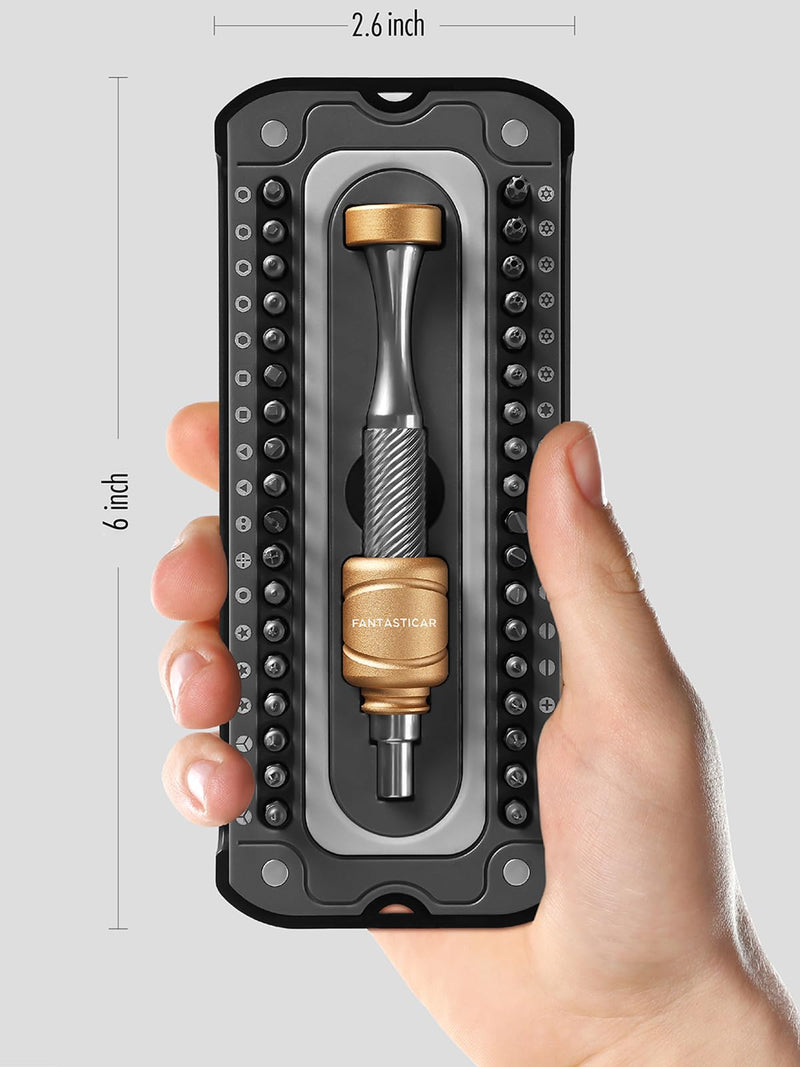 FantastiCAR 37PCS Precision Screwdriver Kit, Durable S2 Steel Microbits, with Low-Gravity Design Magnetic Driver Handle, for Electronics Repair