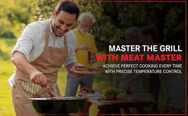 Wireless Bluetooth Meat Thermometer for Grill, Smoker, BBQ, Oven – 820ft Range, Digital Instant Read Cooking Probe for Steak, Turkey – Smart App Control, High Accuracy, Single Probe