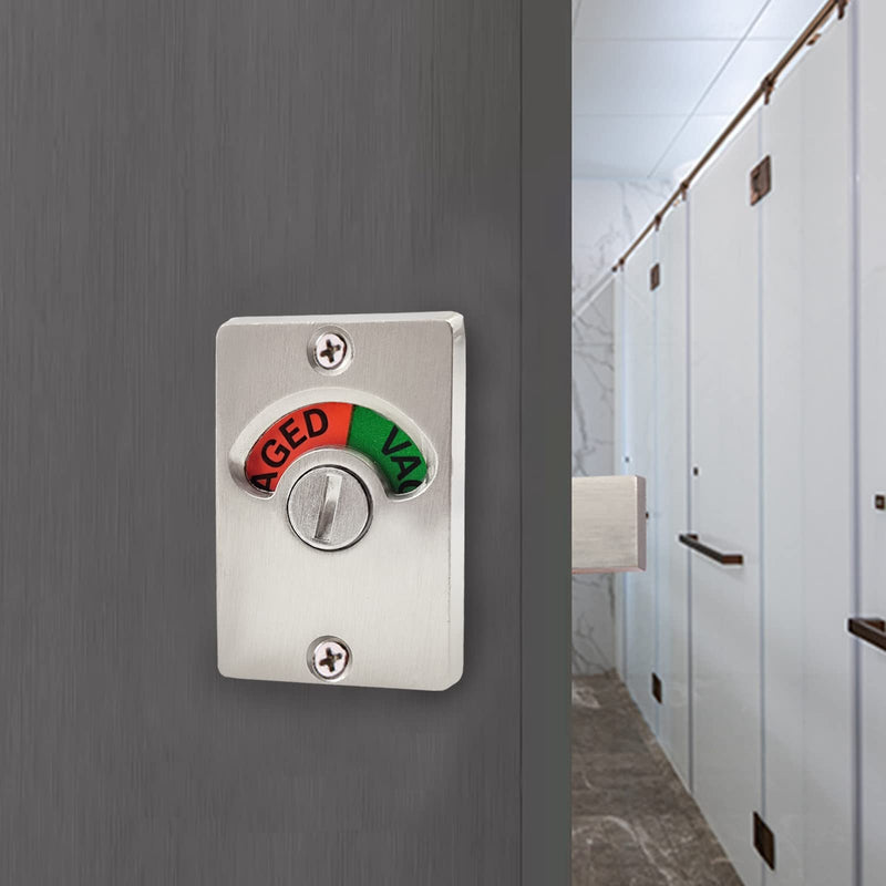 Vacant Occupied Bathroom Lock, Zinc Alloy Latch Indicating Locks Bathroom Door Privacy Indicator Bolt Vacant/Engaged Bathroom WC Public Restroom Toilet Privacy Partition Door Lock Latch Silver