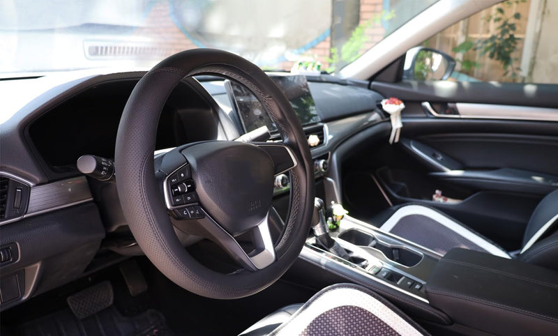 Steering Wheel Cover for Lexus RX350 RX NX200T NX 350 NX300 NX350 ES ES350 IS250 IS350 IS300 RX450h IS460 300 LX LS UX F Sport Car Accessories, 2026 Black Leather 14.5-15 inch