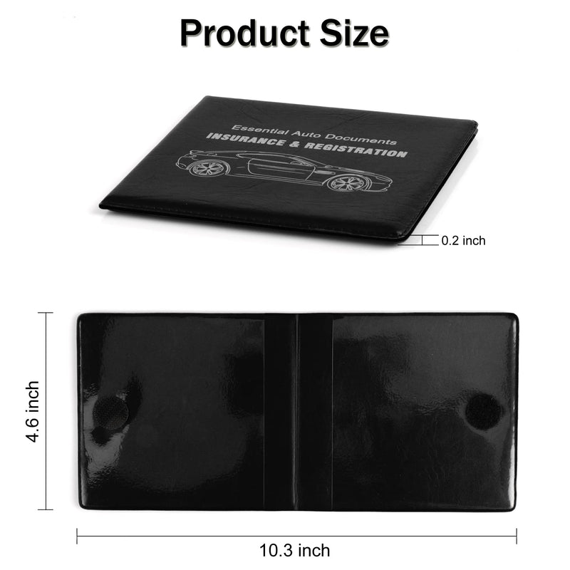 UYYE Car Registration and Insurance Card Holder, Vehicle Glove Box Car Organizer, Interior Car Accessories for Documents, Cards, License - 2 Pack black1