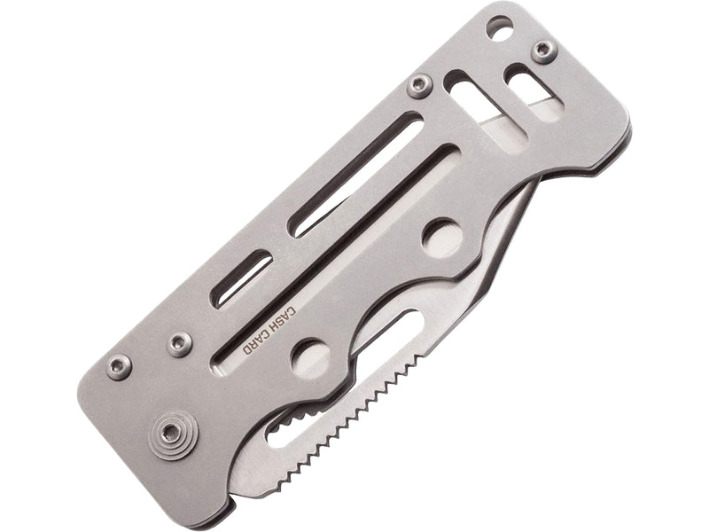 SOG Cash Card Money Clip Pocket Knife- 2.75 Inch Blade EDC Knife with Clip for Pocket, Money or Card Holder, Stainless Steel Handle with Built-In Lanyard Hole (EZ1-CP), Onesize, Satin Polished