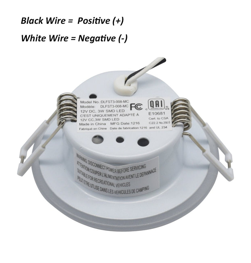 Facon 3 Inch 12V LED RV Puck Light, DLFST3-008/RVR3H-MH34, 3400K Full Aluminum Recessed Mount Down Light, 12Volts Interior Light for RV Motor-Homes Camper Caravan Trailer Boat 3400K Warm White Light