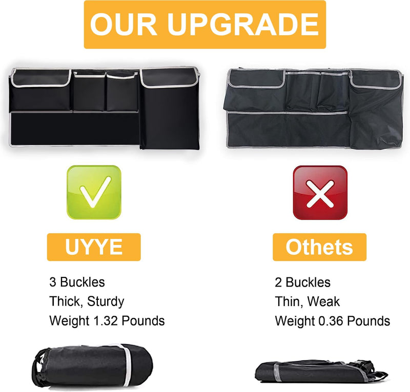 UYYE Trunk Hanging Organizer, Backseat Bag, Car Interior Accessories with 4 Pockets & 2 Mesh Pouches for Groceries, Will Provide More Storage Trunk Space for SUV, Jeep, MPVs A