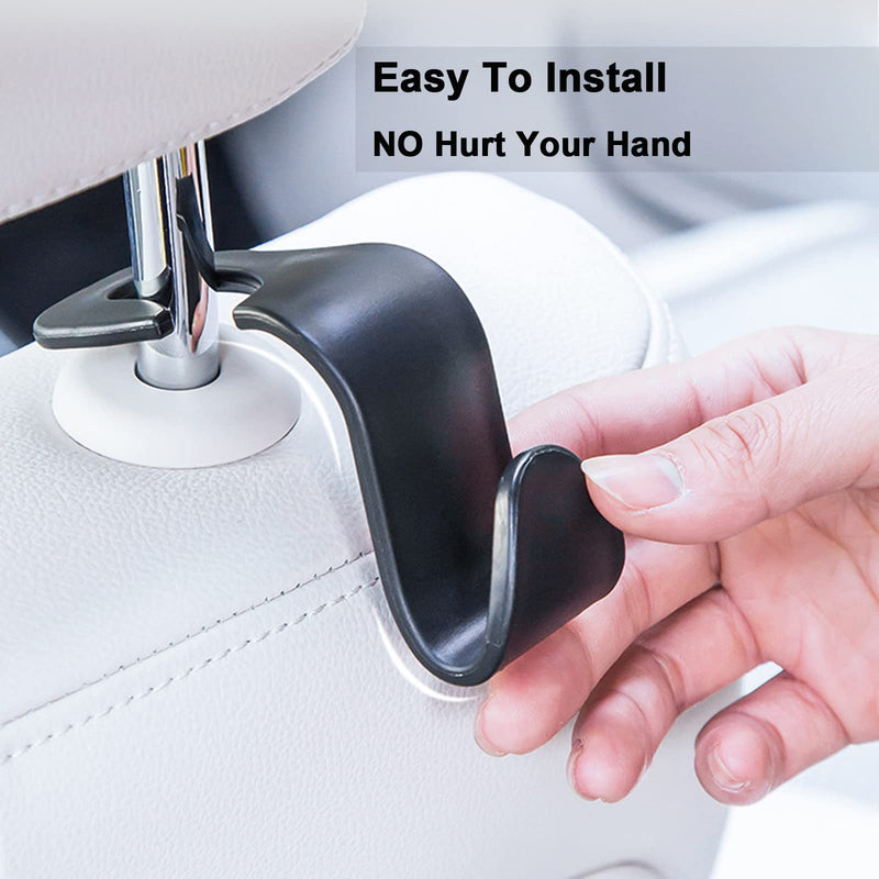 Car Seat Headrest Hook 4 Pack Vehicle Backpack Hooks Hanger Vehicles Holder Organizer for Purses,Bags,Cloths,Car Water Bottle Hook Seat Accessories 4Pcs