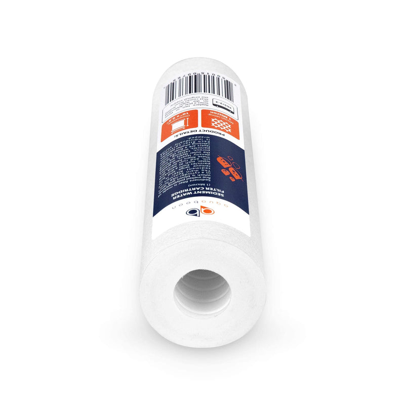 Aquaboon 1 Micron Whole House Sediment Filter 10 x 2.5 for RO & Well Water Filters Replacement Cartridges Compatible with AP110, WHKF-GD05, 6 Pack 6-PACK