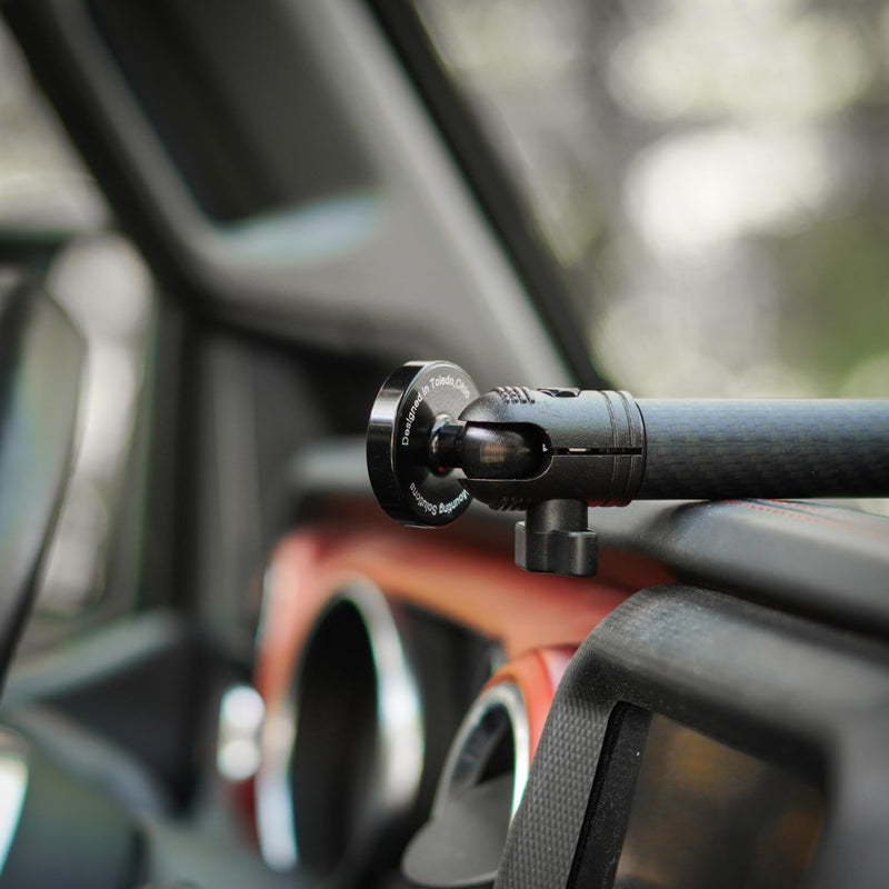 Bulletpoint Magnetic Phone Mount with 7cm Carbon Fiber + Kevlar Mounting Arm for iPhone & Android Smartphones - Fits 20mm Attachment Ball