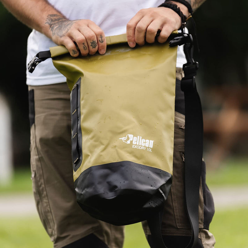 Pelican Waterproof Dry Bag 10L/20L/30L - Reflective - Exodry - Waterproof - Keeps Gear Dry for Kayaking, Beach, Rafting and Fishing OLIVE 30L