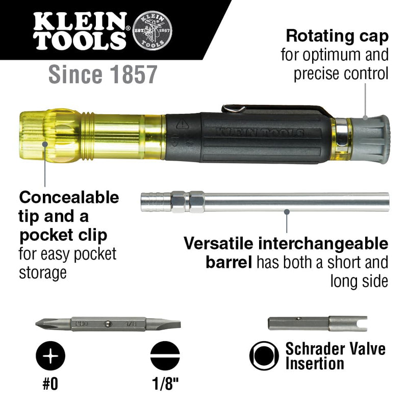 Klein Tools 80049 HVAC Tool Kit with 3-in-1 Pocket Screwdriver, 8-in-1 Screwdriver / Nut Driver, and Digital Pocket Thermometer, 3 Piece