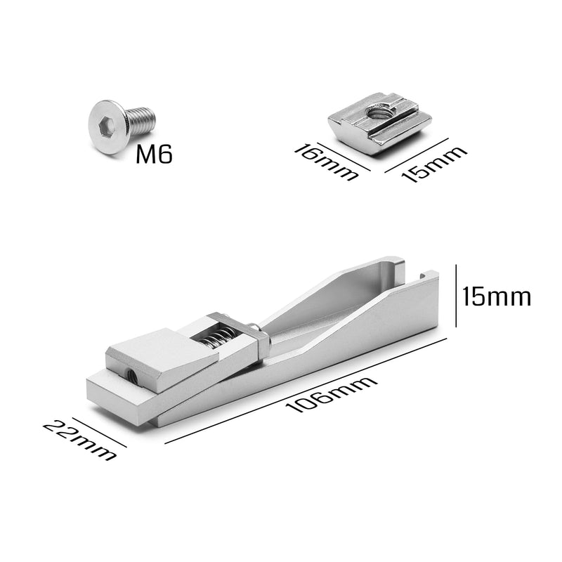 Genmitsu Upgrade CNC Router Vise Clamp for Large Woodworking & Metalworking Project, Low Profile Aluminum Toe Clamp, Size 4.2" x 0.9" x 0.6" (106mm x 22mm x 15mm), 2PCS