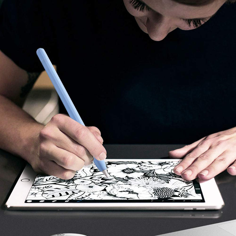 YINVA Case, Grip, Accessories Holder for Apple Pencil 1st Generation, Cover Sleeve with Protective Nib Cover for iPad Pencil(Blue) Blue For 1st Gen