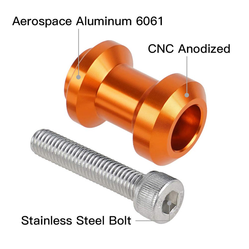 NICECNC Orange M10 XP1.5 SwingArm Spool Bolts Slider Compatible with KTM 690 SMC R/Enduro R 2019-2023,790 890 Duke/Adventure R 2018-2023,250/390 Duke 2018-2021