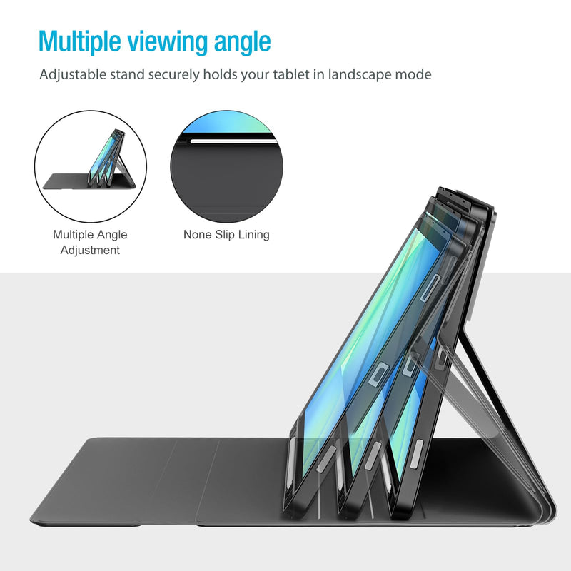 ProCase Keyboard Case for Galaxy Tab S10 FE/S10 Lite 10.9-Inch -Black | Fits Galaxy Tab S9 FE 10.9" & S9 11", Detachable Wireless Keyboard Folio Cover with Touchpad, Pencil Holder, Type-C Charging Black