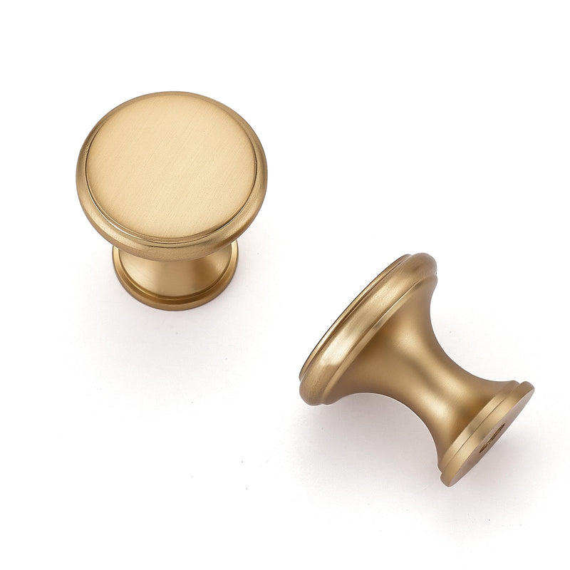 Ravinte 10 Pack Champagne Bronze Kitchen Cabinet Knobs, Solid Bronze Pulls Zinc Handles Simple Drawer Cabinet Hardware for Cupboard Drawer Knobs