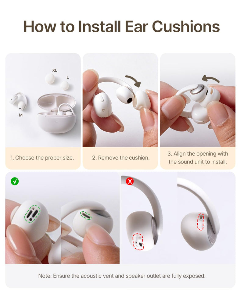 Baseus Bowie MC2 Open Ear Clip On Earbuds, CloudComfort 2.0 Wrap-Around Design, LDAC Hi-Res Audio, Bluetooth 6.0, 55H Playtime, 4-Mic AI Clear Call, IP67 Waterproof for Running Gym Workouts Black