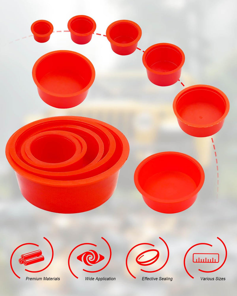 48 Pcs Automotive Cap Plugs Kit 0.11" to 2.39" Fit for AutoLine Pro, Autool, MR CARTOOL, OTC, Plastic Tapered Wide Thick Flange Hose Caps