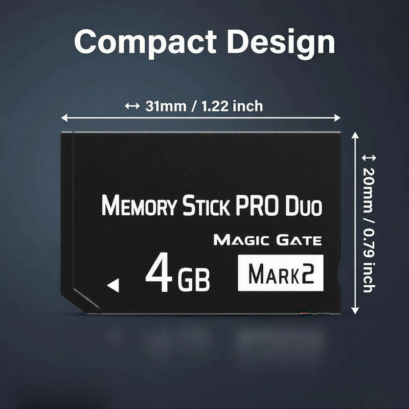 Premium 4GB Memory Stick Pro Duo MARK2 – Universal Compatibility for PSP1000/2000/3000, Cyber-Shot DSC, DSLR & Handycam